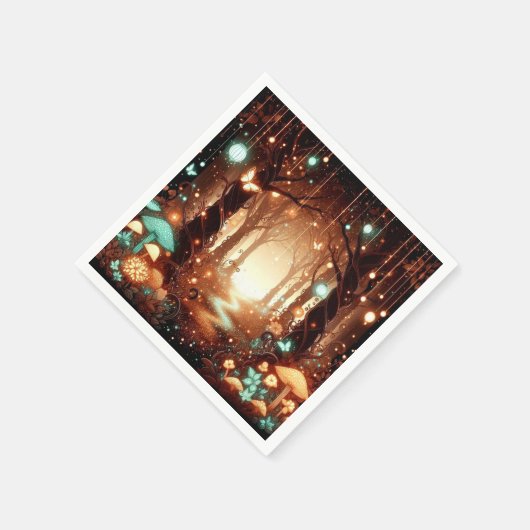 Serviette En Papier Simple Baby shower forestier majestueux enchanté (Coin)