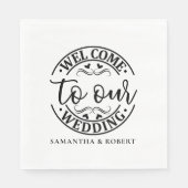 SERVIETTE EN PAPIER SIMPLE BIENVENUE MARIAGE (Devant)