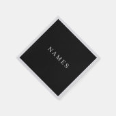 Serviette En Papier Simple Black Custom Ajouter Votre Nom Élégant (Coin)