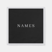 Serviette En Papier Simple Black Custom Ajouter Votre Nom Élégant (Devant)