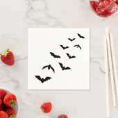 Serviette En Papier Simple Black Halloween Bats Silhouette Design (En situation)