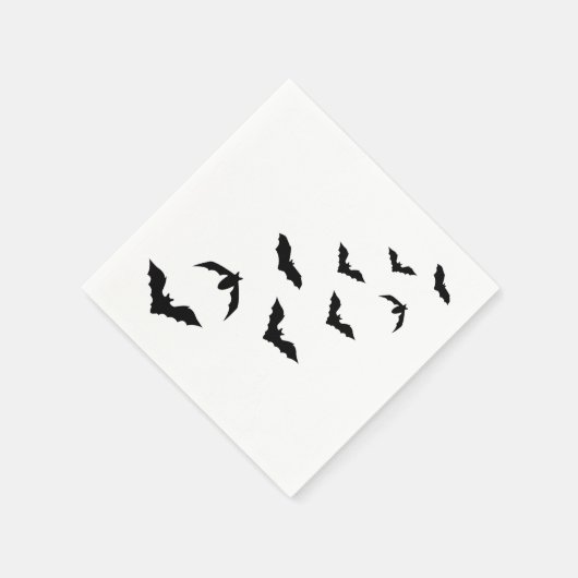 Serviette En Papier Simple Black Halloween Bats Silhouette Design (Coin)