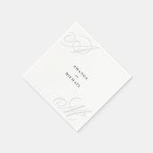 Serviette En Papier Simple blanc moderne Edge élégant Mariage Monogram (Coin)
