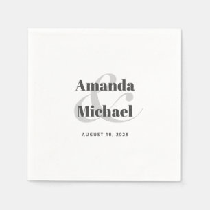 Serviette En Papier Simple blanc moderne minimaliste Mariage