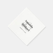 Serviette En Papier Simple blanc moderne minimaliste Mariage (Coin)