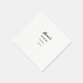 Serviette En Papier simple blanc noir classique edi bat mitzvah (Coin)