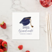 Serviette En Papier Simple Blue 2025 Graduation (En situation)