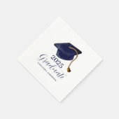 Serviette En Papier Simple Blue 2025 Graduation (Coin)