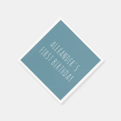 Serviette En Papier Simple Blue Personalized First Birthday Party (Coin)