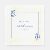 Serviette En Papier Simple Blue & Yellow Doodle Citrons Enterrement de (Devant)