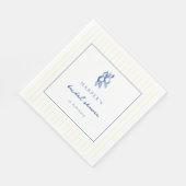 Serviette En Papier Simple Blue & Yellow Doodle Lemons Bridal Shower (Coin)