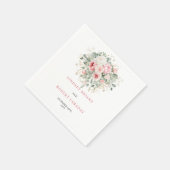 Serviette En Papier Simple Blush Floral Greenery Wedding Napkins (Coin)