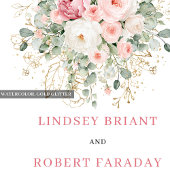 Serviette En Papier Simple Blush Floral Greenery Wedding Napkins