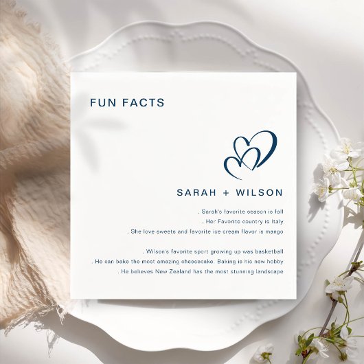 Serviette En Papier Simple Blush Heart Mariage Fun Facts