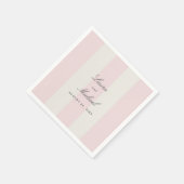 Serviette En Papier Simple Blush Pink Cabana Stripes Wedding (Coin)