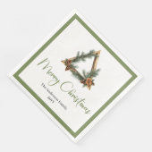 Serviette En Papier Simple Boho Rustic Christmas Wreath Napkins (Coin)