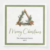 Serviette En Papier Simple Boho Rustic Christmas Wreath Napkins (Devant)