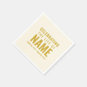 Serviette En Papier Simple Bold Elegant Ecru Gold Celebration of Life (Coin)