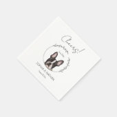 Serviette En Papier Simple Boston Terrier Chien Mariage Cocktail (Coin)