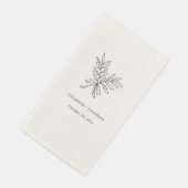 Serviette En Papier Simple Bouquet de Feuilles Mariage Fiançailles Mar (Coin)