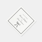 Serviette En Papier Simple Bow Classic Wedding (Coin)