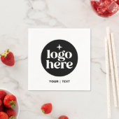 Serviette En Papier Simple Branded Custom Text & Logo (En situation)