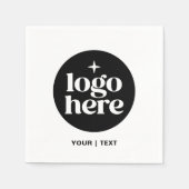 Serviette En Papier Simple Branded Custom Text & Logo (Devant)