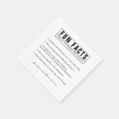 Serviette En Papier Simple Bride Minimale & Groom Fun Facts Papier ros (Coin)
