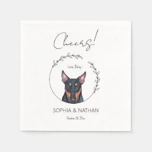 Serviette En Papier Simple Bull Terrier Mariage Cocktail