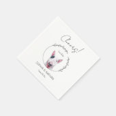 Serviette En Papier Simple Bull Terrier Mariage Cocktail (Coin)