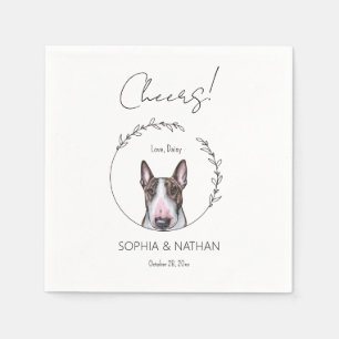 Serviette En Papier Simple Bull Terrier Mariage Cocktail