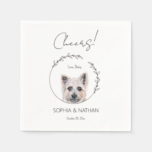 Serviette En Papier Simple Cairn Terrier Chien Mariage Cocktail Napkin (Devant)