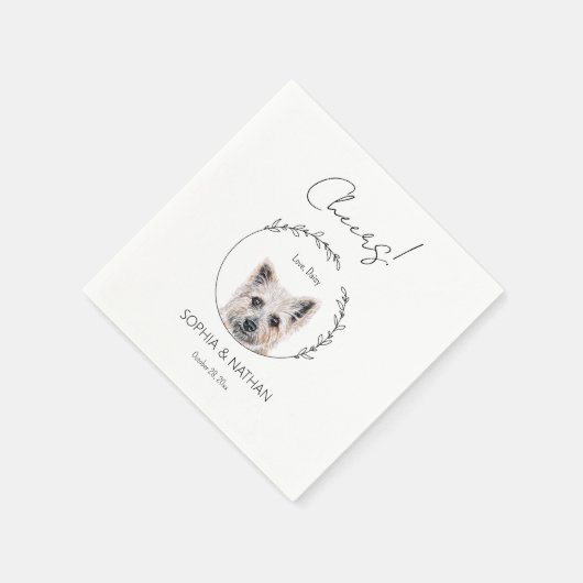 Serviette En Papier Simple Cairn Terrier Chien Mariage Cocktail Napkin (Coin)