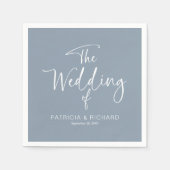Serviette En Papier Simple calligraphie moderne de mariage  (Devant)
