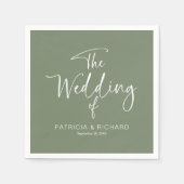 Serviette En Papier Simple calligraphie moderne pour mariage (Devant)