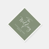 Serviette En Papier Simple calligraphie moderne pour mariage (Coin)