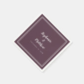 Serviette En Papier Simple Cassis Purple minimaliste mariage (Coin)