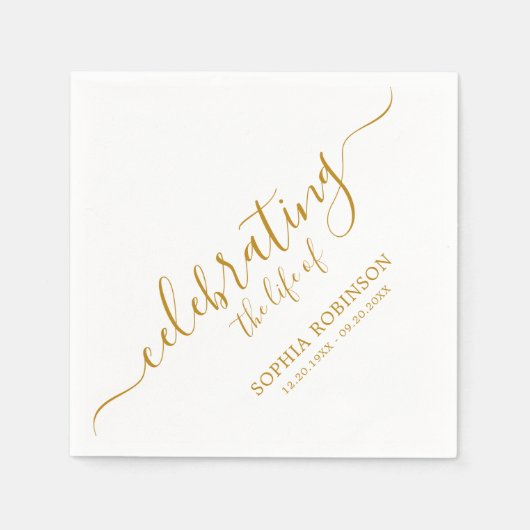 Serviette En Papier Simple Célébration Des Funérailles Du Script Life  (Devant)