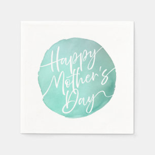 Serviette En Papier Simple cercle aquarelle écriture Fête des Mères