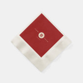 Serviette En Papier Simple Cercle rouge double bonheur Mariage chinois (Coin)