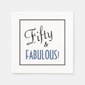 Serviette En Papier Simple Chic Cinquante & FABULE ! Fête d'anniversai (Devant)