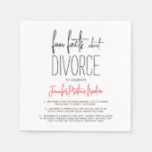 Serviette En Papier Simple Chic Noir et Blanc Faits Amusants Divorce T (Devant)