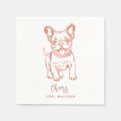 Serviette En Papier Simple Chic rose Rose  or Mariage (Devant)