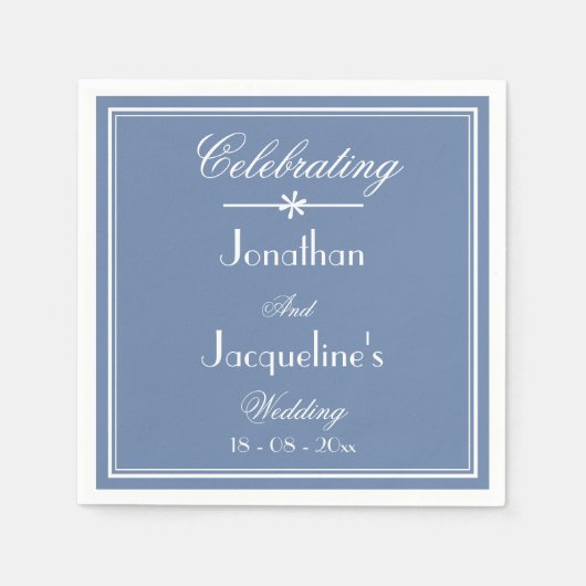 Serviette En Papier Simple Chic Script Rustique Dusty Mariage papier (Devant)