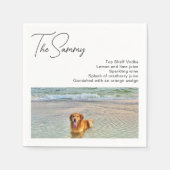 Serviette En Papier Simple Chien Photo Drink Recette Mariage moderne (Devant)