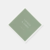 Serviette En Papier Simple Classic Couples Name & Date Wedding (Coin)