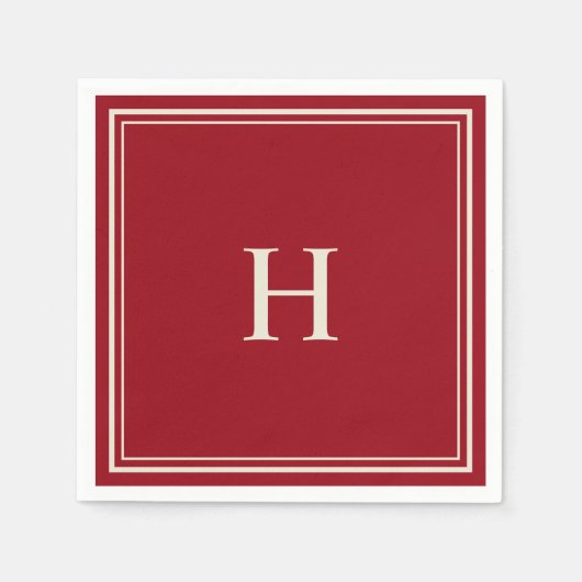 Serviette En Papier Simple classique élégant canneberge rouge avec mon (Devant)