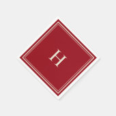 Serviette En Papier Simple classique élégant canneberge rouge avec mon (Coin)