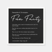 Serviette En Papier SImple Classique Noir Blanc Mariage faits amusants (Devant)