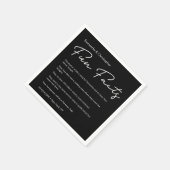 Serviette En Papier SImple Classique Noir Blanc Mariage faits amusants (Coin)